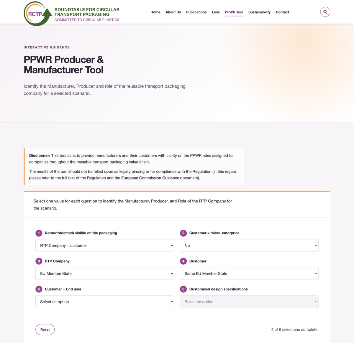 De PPWR-beslistool van RCTP, getoond op laptop en mobiel